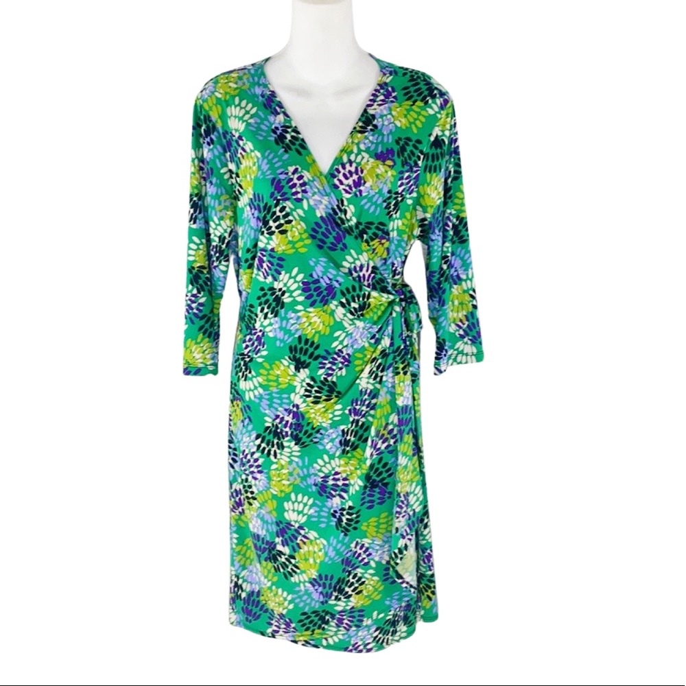 Emma & Michele green printed wrap dress